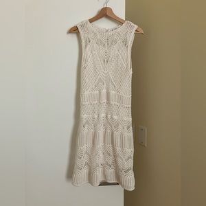 Abercrombie white crocheted knee-length dress